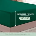 thumbnail image 2 of Elegant Comfort Extra Deep Pocket Single Fitted Sheet 18-24 Inch Deep, Wrinkle-Free, Soft, Smart Pocket, Fits High Mattresses, California King, Hunter Green, 2 of 5