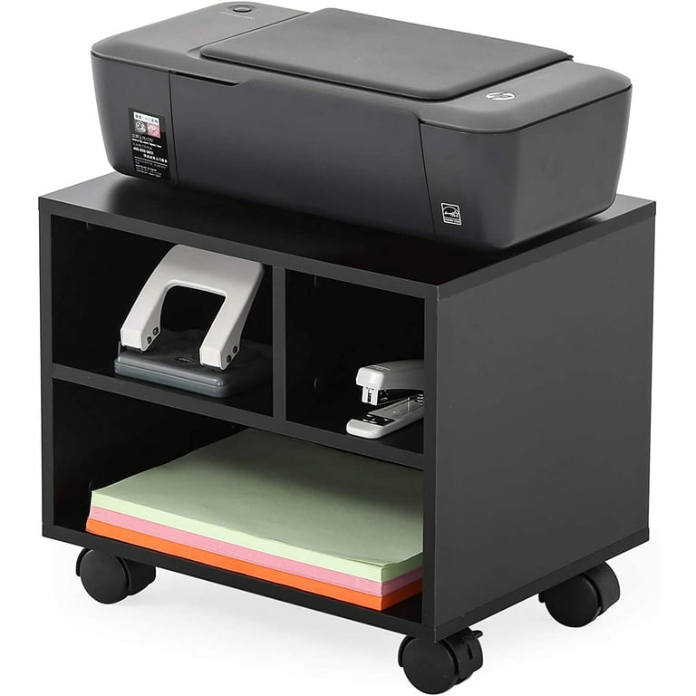 FITUEYES Mobile Under Desk Printer Stand with Wheels Rolling