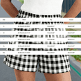thumbnail image 3 of Cute Shorts, Comdrip Women Boxer Shorts Gingham Casual Lounge Sleep Plaid Shorts Beach Bottoms 2026 Trendy Pajama Shorts Women Grey 2XL, 3 of 4