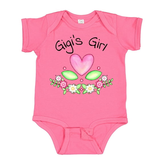Inktastic Gigi's Girl Heart Flowers Girls Baby Bodysuit