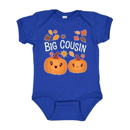 

Inktastic Big Cousin Pumpkins with Fall Leaves Gift Baby Boy or Baby Girl Bodysuit