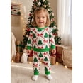 thumbnail image 5 of Cjfdfy Toddler Baby Girl Christmas Outfits Santa Christmas Tree Print Long Sleeve Ruffle Sweatshirt And Pants Infant Cute My Christmas Fall Winter Outfit 0-3Y, 5 of 9