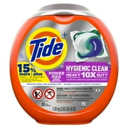 Tide Hygienic Clean Heavy 10x Duty Power PODS Laundry Detergent Pacs, Spring Meadow, 25 count, For Visible and Invisible Dirt