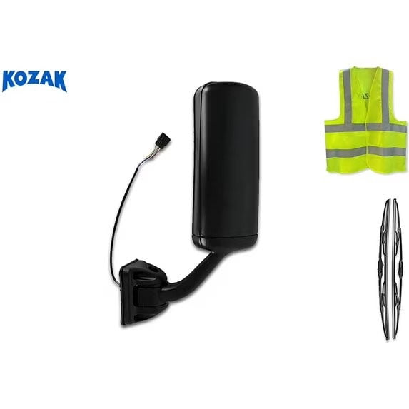 Kozak Compatible with Freightliner Cascadia 2008-2017 Black Heated Door Side Mirror Left