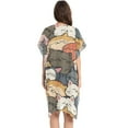 thumbnail image 3 of Beach Vacation Clothes Kimono Cardigan Loose Swimsuit Cover Up for Women Sleeping Cats Face S, 3 of 6