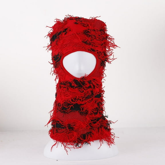 2024 New Full Face Cover Ski Mask Hat Balaclava Army Tactical CS Windproof Knit Beanies Bonnet Winter Warm Unisex Caps Distressed Balaclava Ski Face Mask Full Face Knitted Winter Neck Warmer