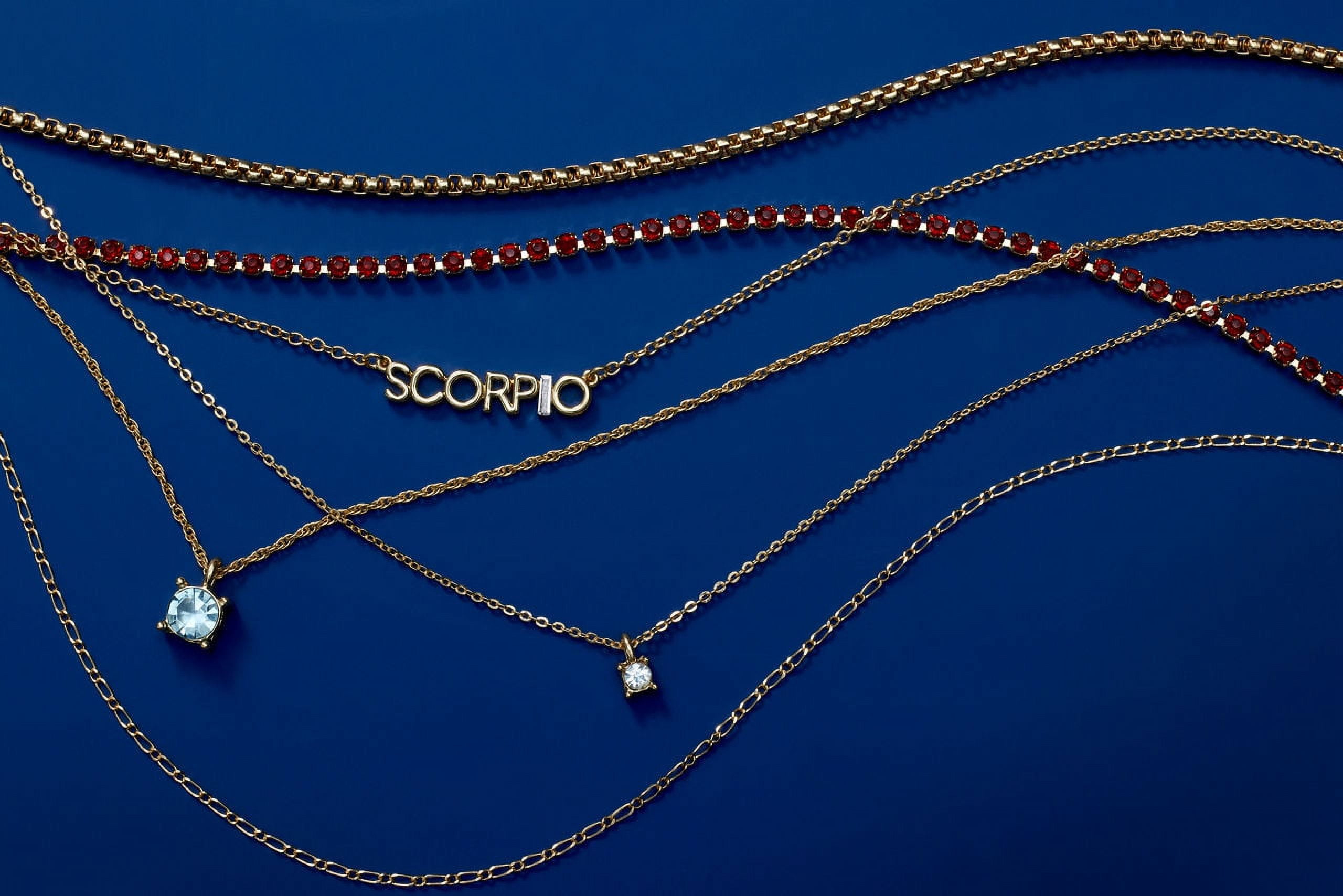 Time and Tru Goldtone Zodiac Necklace Set, 2 Pieces, Pisces