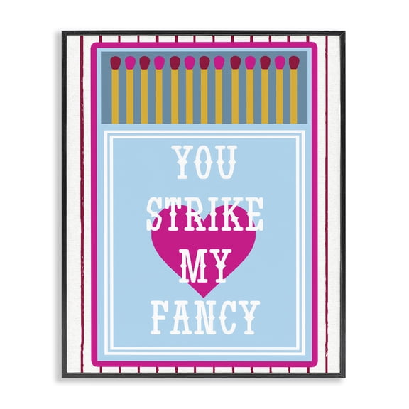 Stupell Industries Art Deco You Strike My Fancy Black Framed Giclee Art, 11 x 14, by Lil' Rue