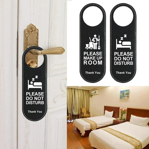 1Pc Do Not Disturb Signs Black Door Knobs Hanger Pendant Cleaning Label Make Up Room Club Door Or Wall Decoration