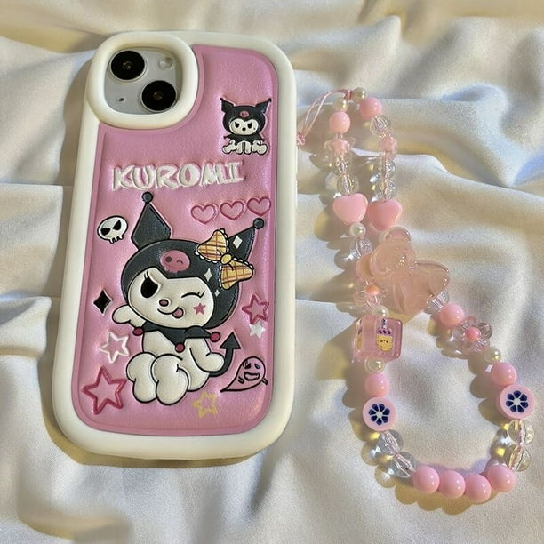 Funda de teléfono de dibujos animados Sanrio Kuromi Toy Story Lotso con cordón, carcasa trasera suave anticaída para iPhone 14, 13, 12, 11 Pro Max, 11 Fivean unisex