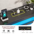 thumbnail image 6 of EnHomee King Size Metal Bed Frame with Headboard Metal Platform Bed Frame with Storage Platform Metal Bed Frame King with LED Lights, Noise Free, Black, 6 of 8
