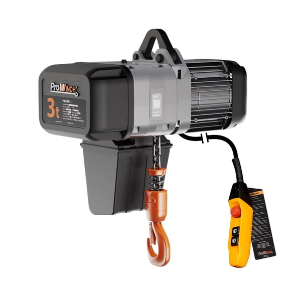 Prowinch 3 ton Electric Chain Hoist 1 Speed 208~240V / 440~480V 3ø 60HZ 30ft G100 Nickel Duty H4/M5