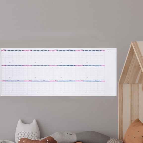 OUNONA 1Set Reusable Dry Erase Wall Planner Multi Color Undated Calendar with Ample Writing Space
