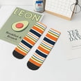 thumbnail image 7 of Pofeuu Colorful Pastel Stripes Print 30cm Socks, Adult Running Hiking Socks for Youth and Adult, 7 of 7