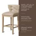 thumbnail image 3 of Open Box Maven Lane Hugo Bar Stool Weathered Oak Finish w/Avanti Vegan Leather, 3 of 6