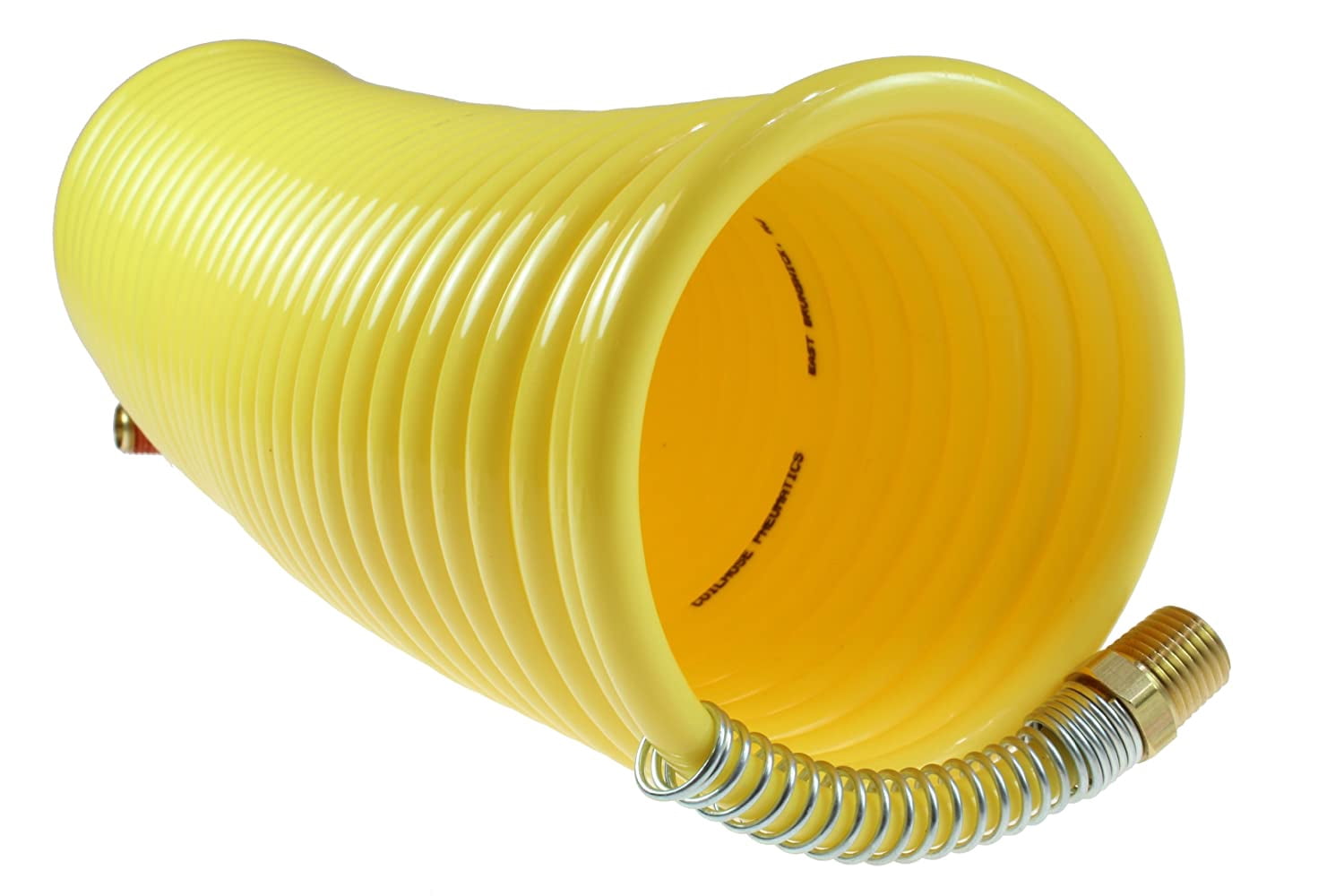 Nylon Self-Storing Air Hoses, 1/4 in I.D., 25 ft, 1 Swivel Fittings
