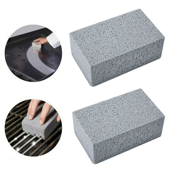 D-GROEE 2Pcs Grill Griddle Cleaning Brick Block,Ecological Grill Cleaning Brick, De-Scaling Cleaning Stone for Removing Stains BBQ Cleaning Tool