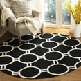 thumbnail image 2 of SAFAVIEH Dhurries Sloane Geometric Area Rug, Black/Ivory, 6' x 6' Round, 2 of 7