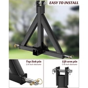 Yeshouse 3 Point 2 Inch Trailer Hitch Receiver,Heavy Duty Tractor Drawbar Adapter,Category 1 Quick Hitch Attachment for Subcompact Tractors,Farm Equipment Towing Ball Hook,Black