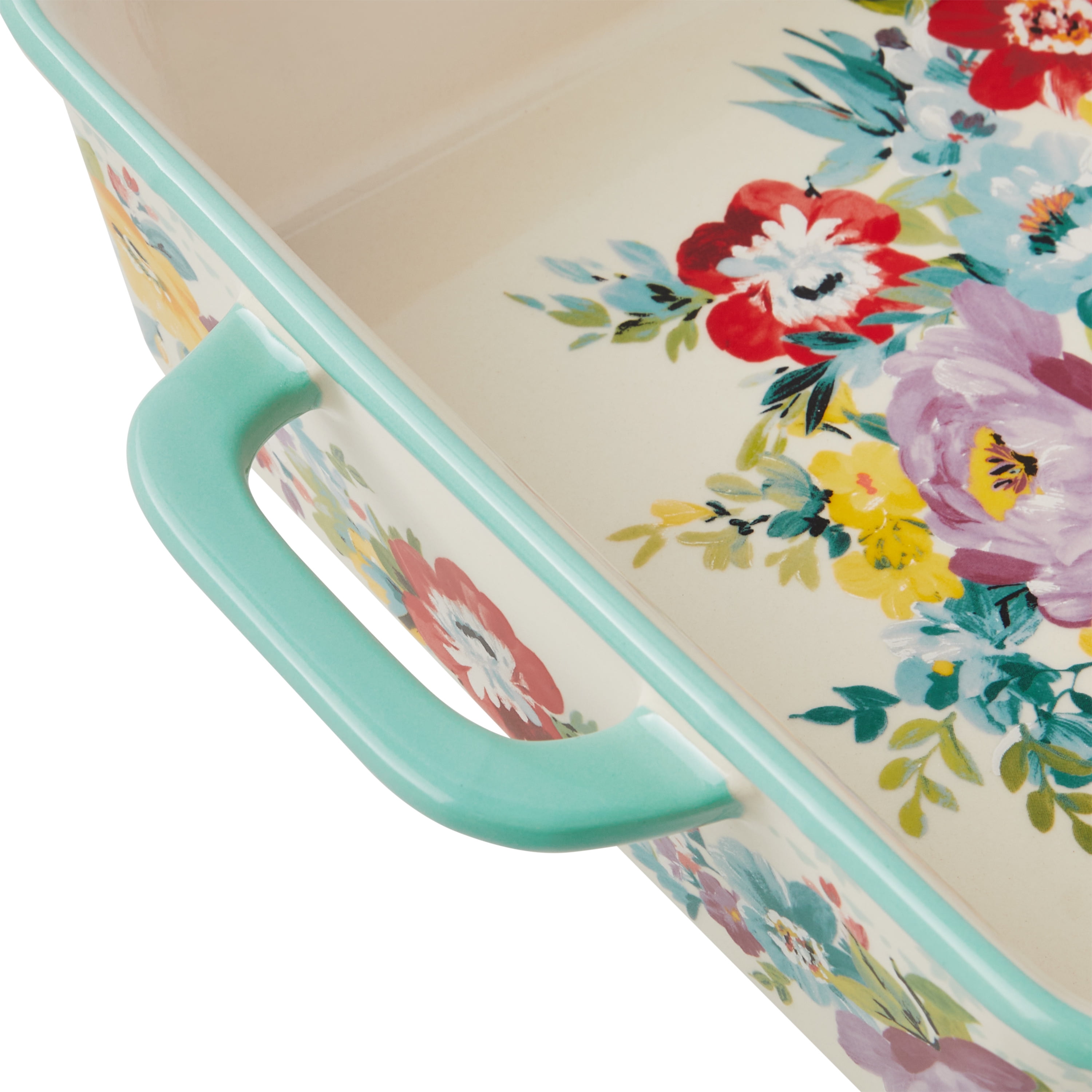 The Pioneer Woman Sweet Romance 4.2-Quart Rectangular Ceramic Baker with Lid
