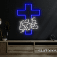 thumbnail image 2 of Glowneon Jesus Saves Neon Sign, Jesus Cross Led Sign, Christian Decor, 2 of 4