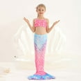 thumbnail image 6 of Fshinging Swim Suits For Girls 2025 Ruffle Bikini Tops + Briefs + Fish Tails 3 Piece Set Mermaid Princess Child'S Swimwear Size 6-7 Years, 6 of 7