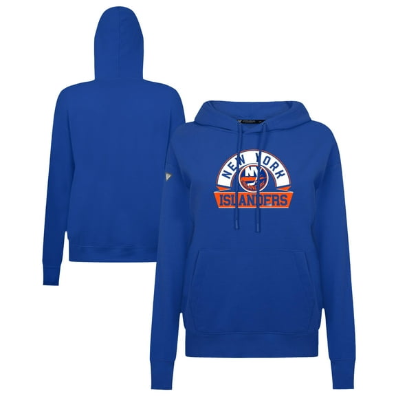 Women's Levelwear Royal New York Islanders Adorn Banner Arch Pullover Hoodie