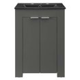 thumbnail image 3 of Sink Vanity Cabinet, Melamine, Grey Gray Black, Modern Contemporary Urban Design, Hotel Bedroom Bathroom Master Suite Guest, 3 of 10