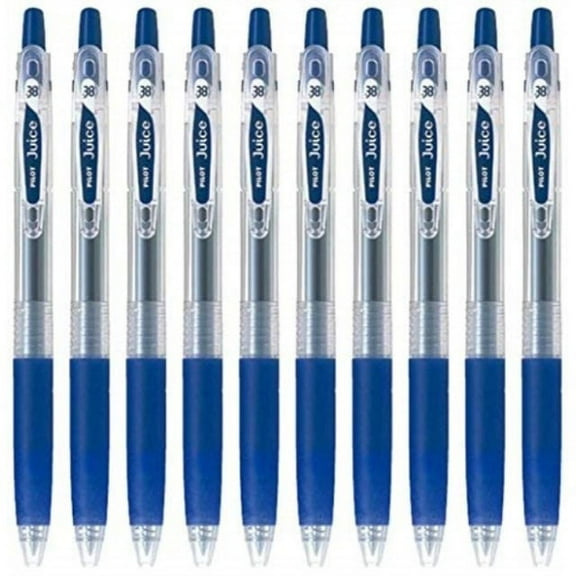 pilot juice 0.38mm gel ink ballpoint pen, blue black ink, value set of 10