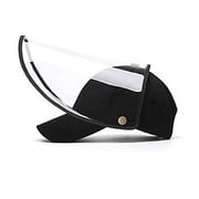 BIGTREE Detachable Anti-Dust Baseball Cap Protective Face Shield Cover Anti Saliva Hat, Black