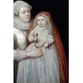 thumbnail image 2 of English School 13x18 Gold Ornate Wood Framed with Double Matting Museum Art Print Titled - A Museumistening Portrait of a Mother and Child, 2 of 4