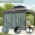 thumbnail image 3 of Pakunoda 10' X 6.5' Gazebo Universal Replacement 4-Panel Curtains, Waterproof Outdoor Privacy Curtains Calcite Blue Sidewall with Zipper for Patio, Curtain Only, 3 of 8