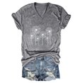 thumbnail image 4 of Women's Fashion Casual V Neck Floral Print Top Short Sleeve T Shirt, 4 of 4