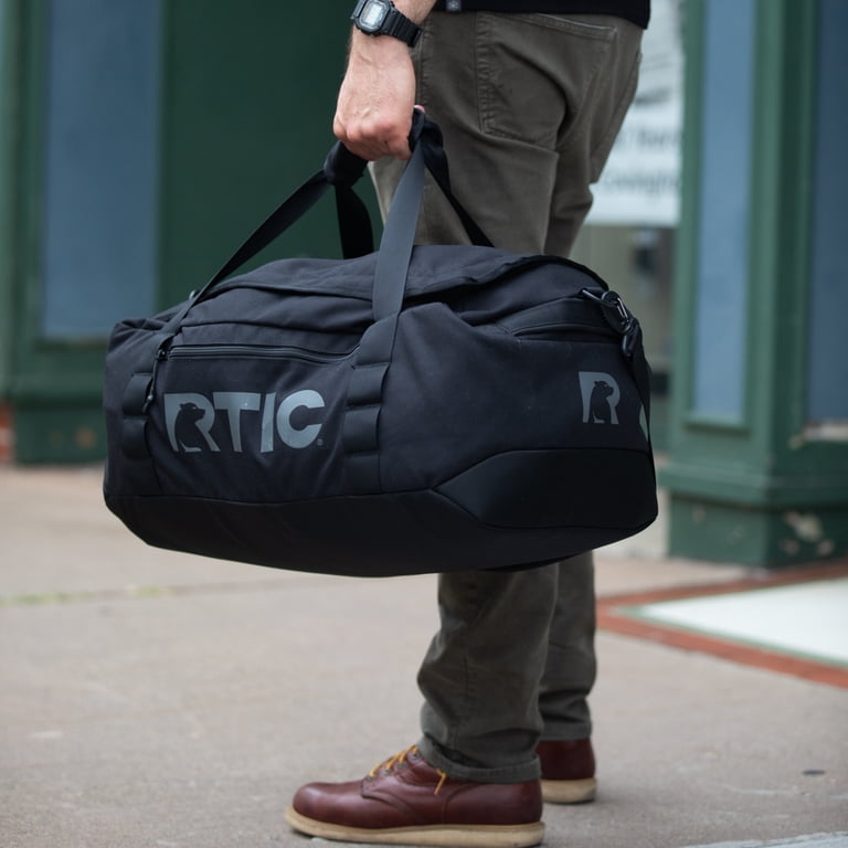 RTIC Medium Duffle Bag, Water-Resistant, Black, for Travel, Camp