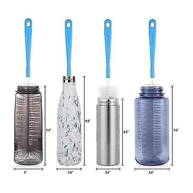 4 cepillos multiusos de mango largo para botellas, cepillos para limpiar botellas de cerveza, cepillos para botellas deportivas, cepillos para limpiar pajitas y cepillos para limpiar