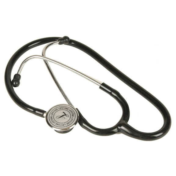 Stethoscope - 22"L PVC Tubing - Stainless Steel Binaural - Includes Spare Eartips & Diaphragm Cover - Eisco Labs