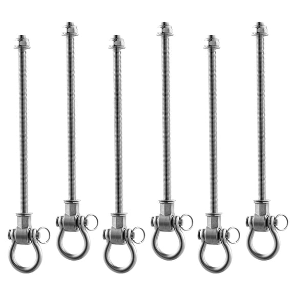 KFFKFF Swing Hangers, 6 Pack Heavy Duty Brackets, 850 lbs Load Capacity Each, Durable Stainless Steel with Smooth Bearings, Suitable for Hammocks, Playgrounds, Porches, Yoga, Boxing Bags, Silver