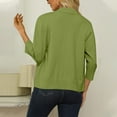 thumbnail image 4 of Mohiass Women's 3/4 Sleeve Cropped Cardigan Sweater Open Front Short Shrugs Cardigans Lightweight Sweaters Army Green S, 4 of 6