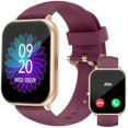 thumbnail image 1 of wonima44 RUIMEN Smart Watches for Men Women (Answer/Make Calls, 2 Bands Included), 1.8" Smartwatch for iOS/Android Phones, Fitness Tracker Heart Rate/Sleep Monitor Digital Watch Waterproof Purple, 1 of 1