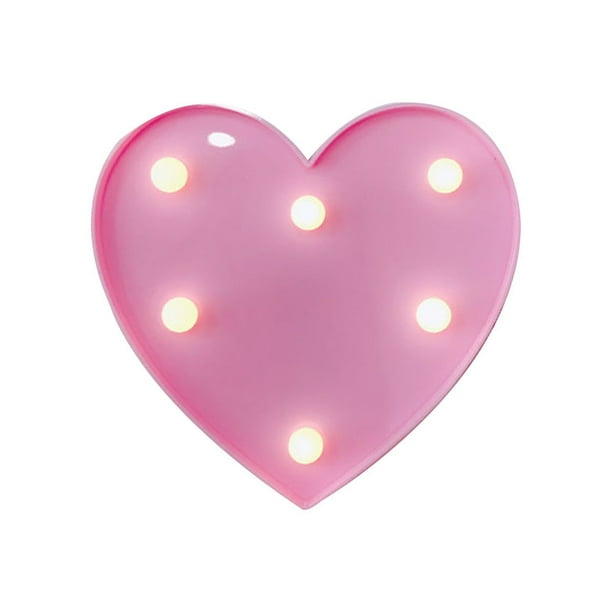 GOOHOCHY 1 UNID LED Luz Noche Luz Creativa Forma de corazón Forma Decorativa Lámpara Día de San Valentín Sala de niños Lámpara de noche (sin batería)