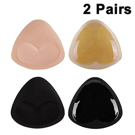 2 Pairs Silicone Bra Inserts Self-Adhesive Bra Pads Inserts Removable Sticky Breast Enhancer Pads Breast Lifter For Women