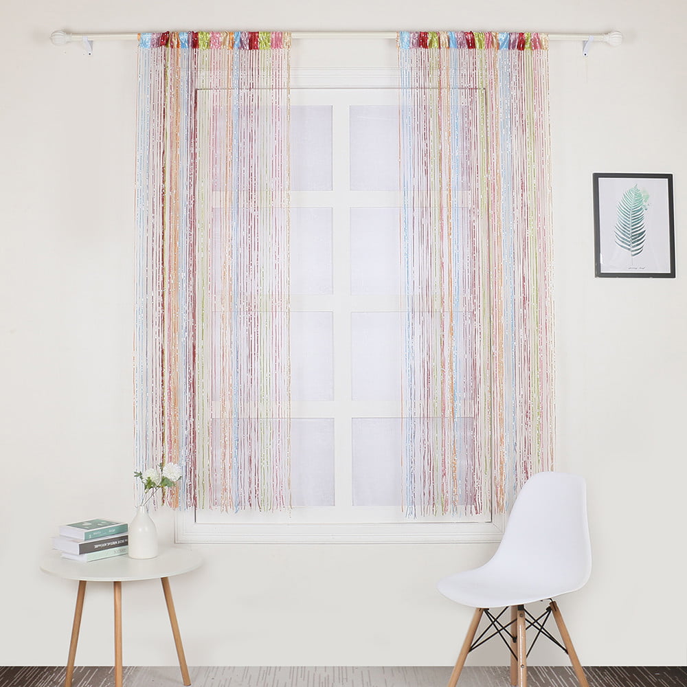 Shiny Tassel Flash Line String Curtain Window Door Divider Sheer Curtain LE 