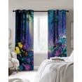 thumbnail image 3 of Forests Blackout Curtains 96 Inch Length Oil Painting Spring Colored Flowers Shiny Forest Thermal Insulated Window Curtain Window Drapes 2 Panels for Bedroom Living Room 52"Wx96"L, 3 of 9