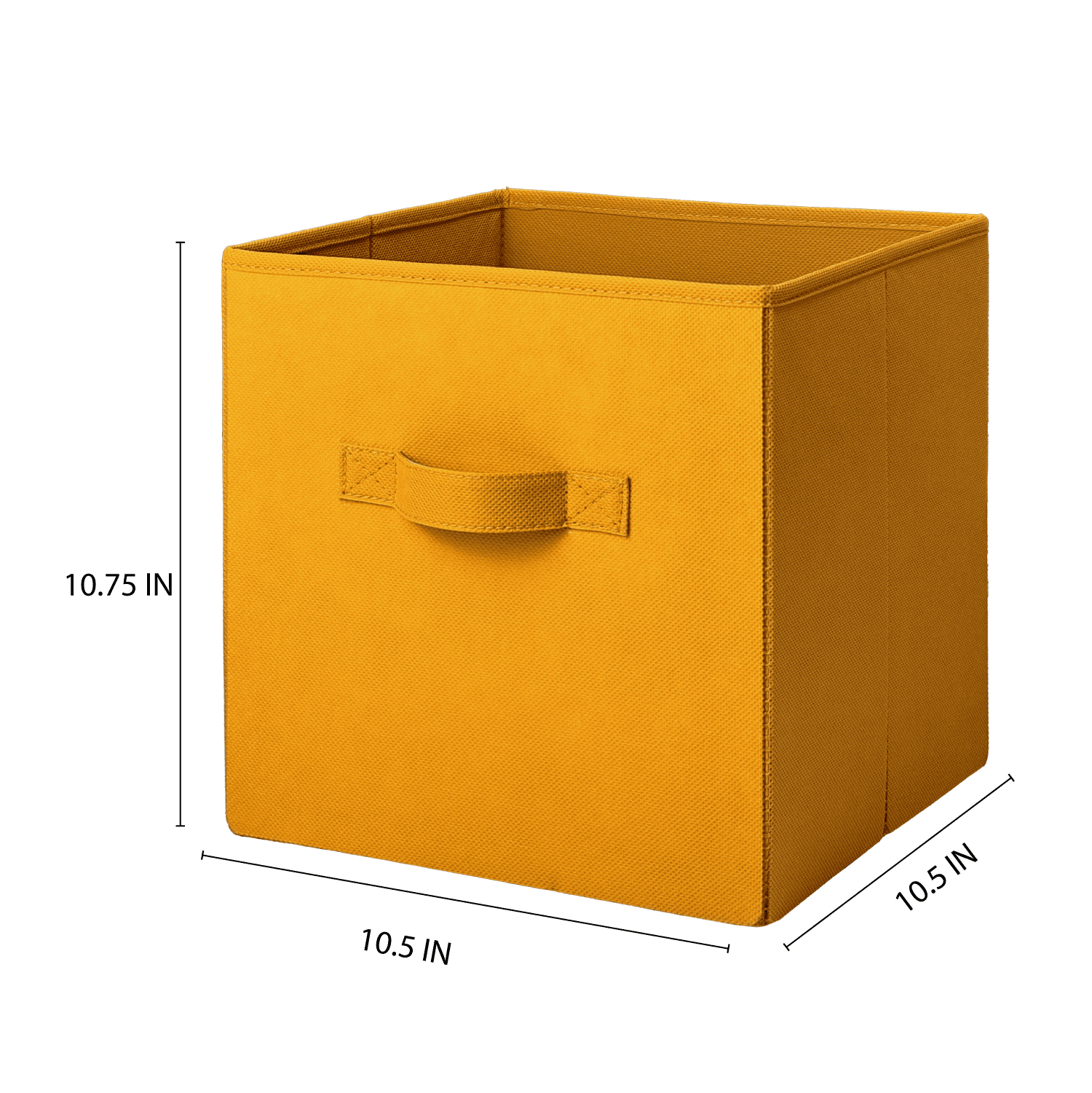 Mainstays Collegiate Collapsible Fabric Bins 10.5X10.5, Mustard Dijon, 4 Pack