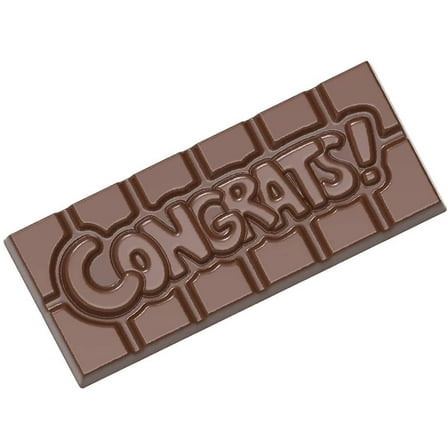Chocolate World CW12011 Congrats! Polycarbonate Candy Mold with 4 Cavities, Each 50mm x 118mm x 8mm High