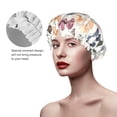 thumbnail image 4 of Kdxio Watercolor Floral Print Shower Cap for Women,Elastic and Reusable,Double Waterproof Layers Bathing Hat, 4 of 9
