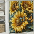 thumbnail image 6 of Patifu Sunflowers Butterflies Shower Curtain for Bathroom Decoration 100% Polyester Home Bathtubs Bathroom Curtain with Hooks 69"x72, 6 of 7