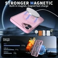 thumbnail image 6 of ELEHOLD For iPhone 16e 6.1Inch Slim Shockproof Magnetic Phone Case, Horizontal & Vertical Kickstand Rugged Cover, MagSafe Compatibe, with Metal Lens Ring, Pink, 6 of 6