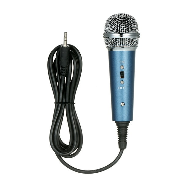 Microphone à condensateur avec réduction de bruit de câble de 3,5 mm/trépied/filtre  anti-pop/prise en charge de la sortie vers les écouteurs/utilisations  multiples bleu 