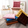 thumbnail image 4 of Nvzi Corduroy Chair Cushion with Ties Ultra Soft Warm Floor Cushion for Kids Reading Comfortable Square Seat Cushion for Adult 15.7”x15.7”, Pink, 4 of 5